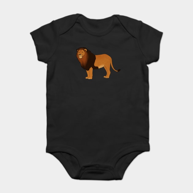 African Lion, Big Cat, Safari Animal Baby Bodysuit by logiamerch